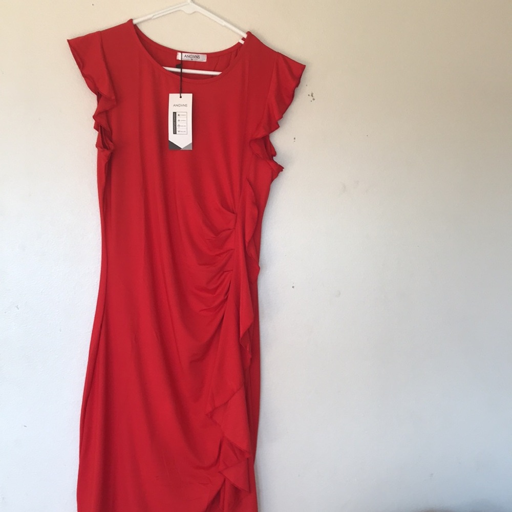 Women’s cute red cocktail dress - Picture 4 of 6